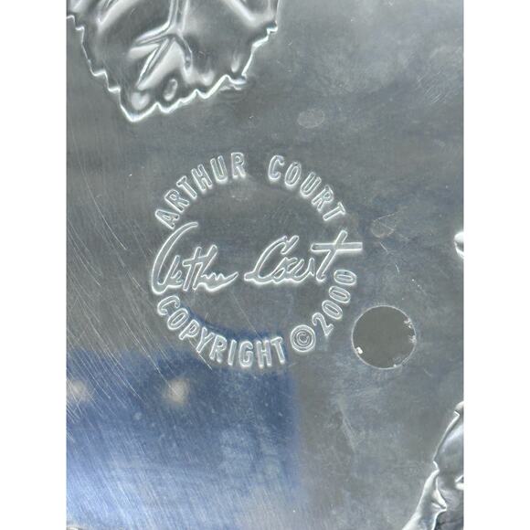 Arthur Court 2000 Aluminum Round Serving Plate Grape Design 7 7/8" Diameter - Picture 6 of 6